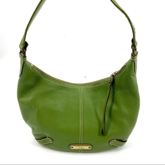 Cole Haan green pebbled leather satchel - Picture 1 of 12